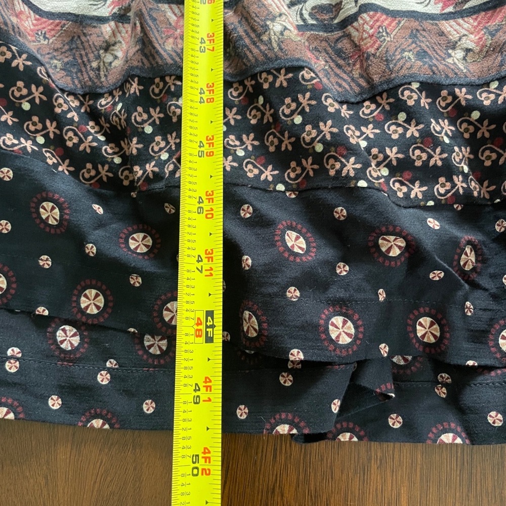 Sundance Maxi Dress Womens XS Black Floral Embroidered Long Sleeve Boho Peasant - Picture 12 of 14